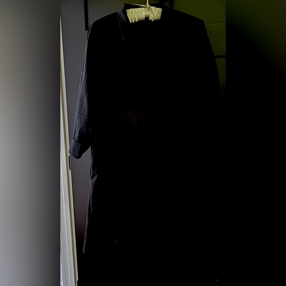 Tuckernuck Cotton Shirt Dress Black 3/4 Sleeves Large